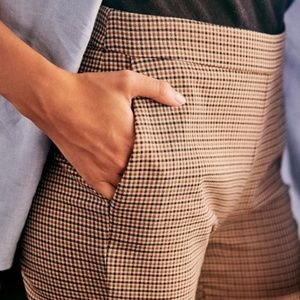 Sezane Clara Pants in Brown London Checks Size 2 (FR34)